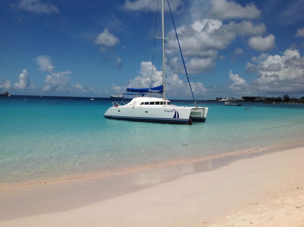A catamaran off Carlisle Bay, Barbados